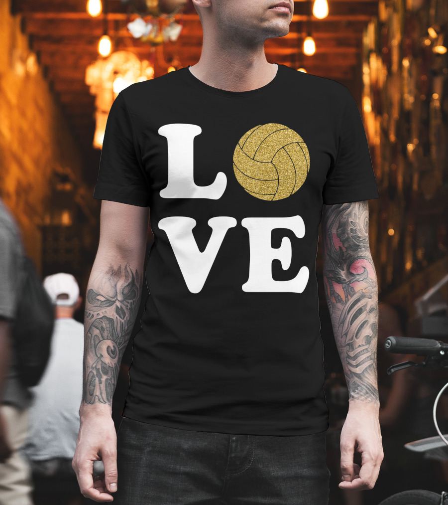 LOVE Volleyball Glitter Ball T-Shirt