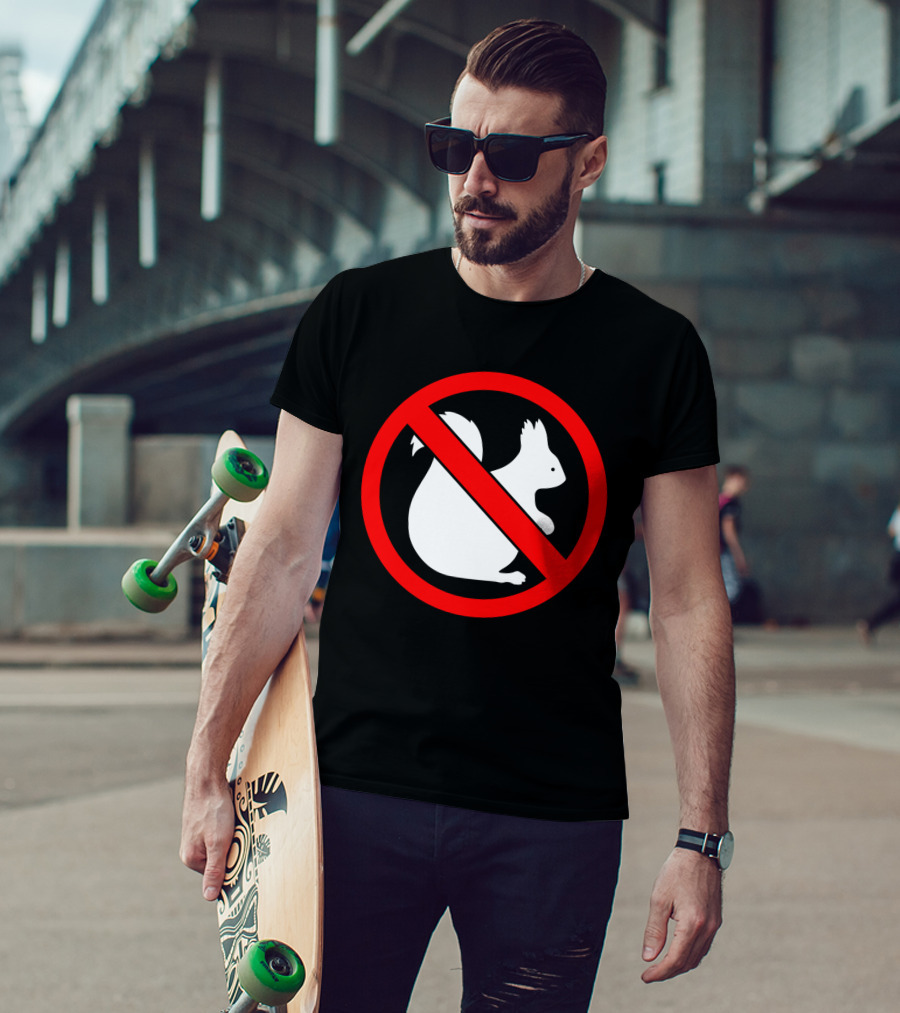 No Squirrel Symbol With Prohibition Sign T-Shirt