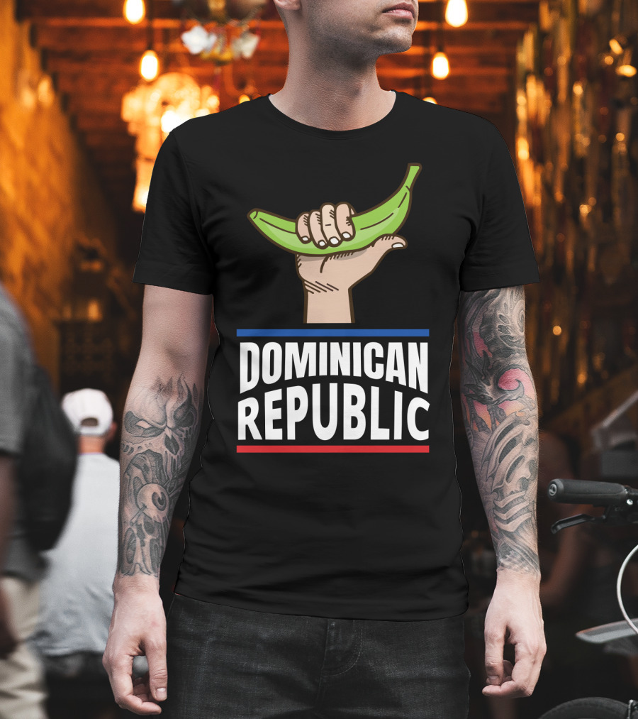 Dominican Republic Baseball Bandera Dominicana Hand Holding Banana T-Shirt