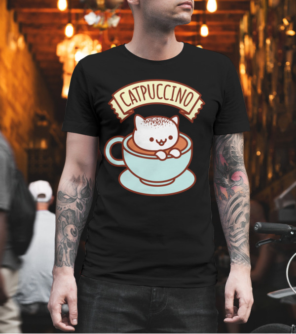 Kawaii Cat CATPUCCINO Cute Cat in Coffee Cup T-Shirt Kawaii Cat CATPUCCINO Cute Cat in Coffee Cup T-Shirt