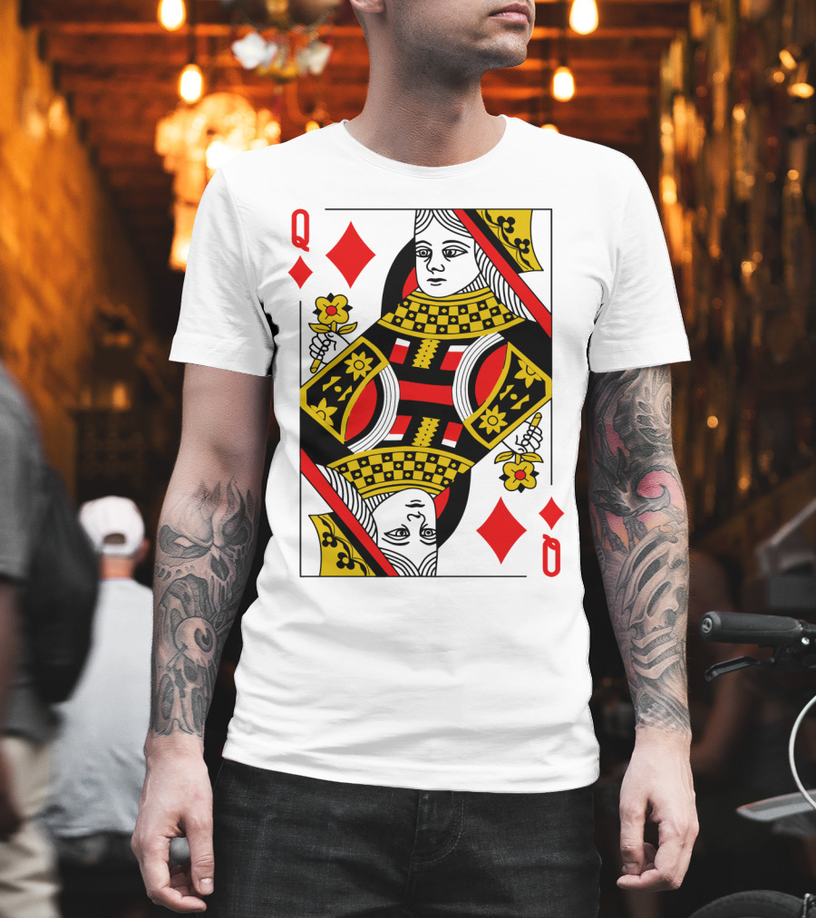 Queen of Diamonds Poker Card Halloween Group Costume T-Shirt