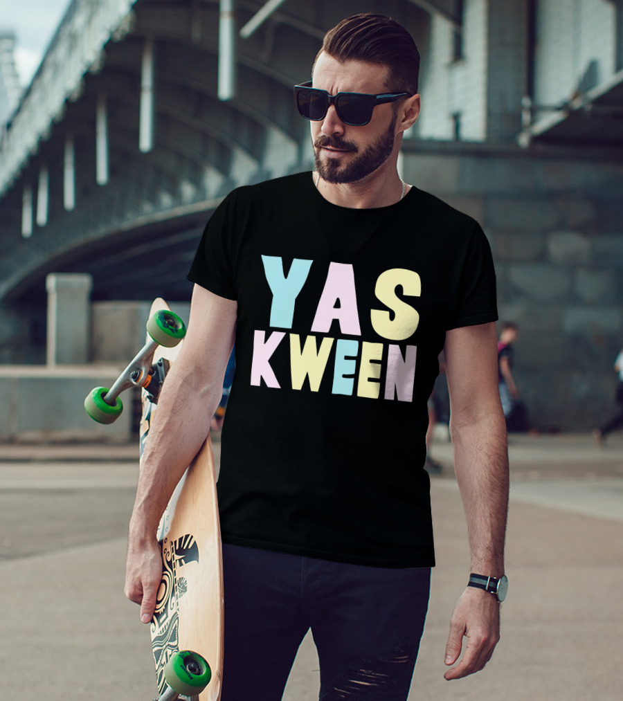 Yas Kween City Yas Queen Multicolor Bold Letters T-Shirt