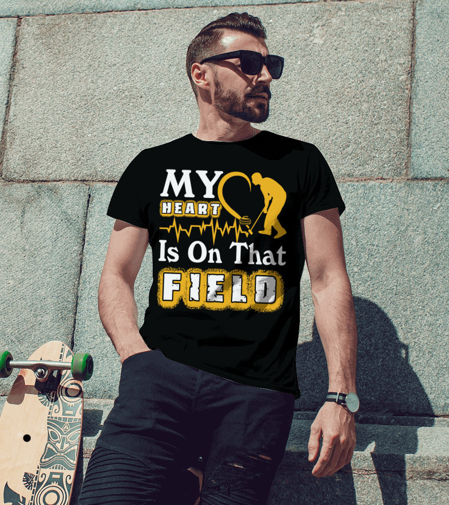 My Heart Is On That Field Curling T-Shirt