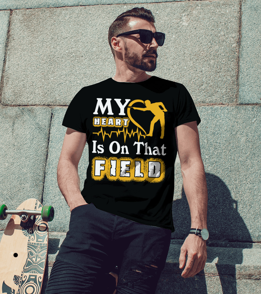 My Heart Is On That Field Billiards Player Heartbeat T-Shirt