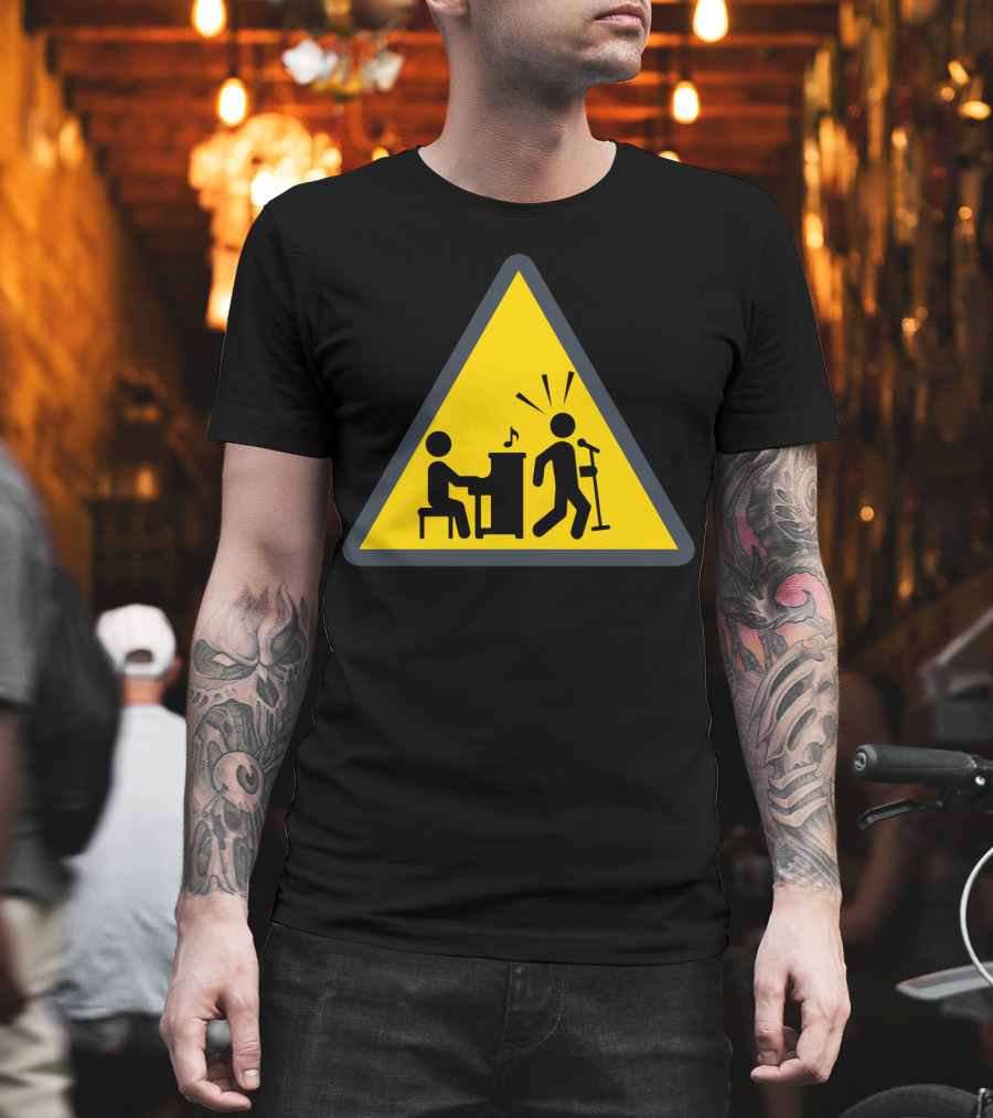 Funny Piano Warning Sign Music Humor T-Shirt