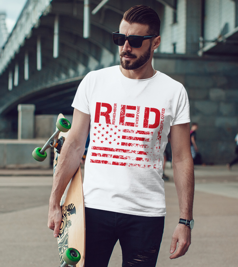 Red Fridays Remember Everyone Deployed American Flag T-Shirt