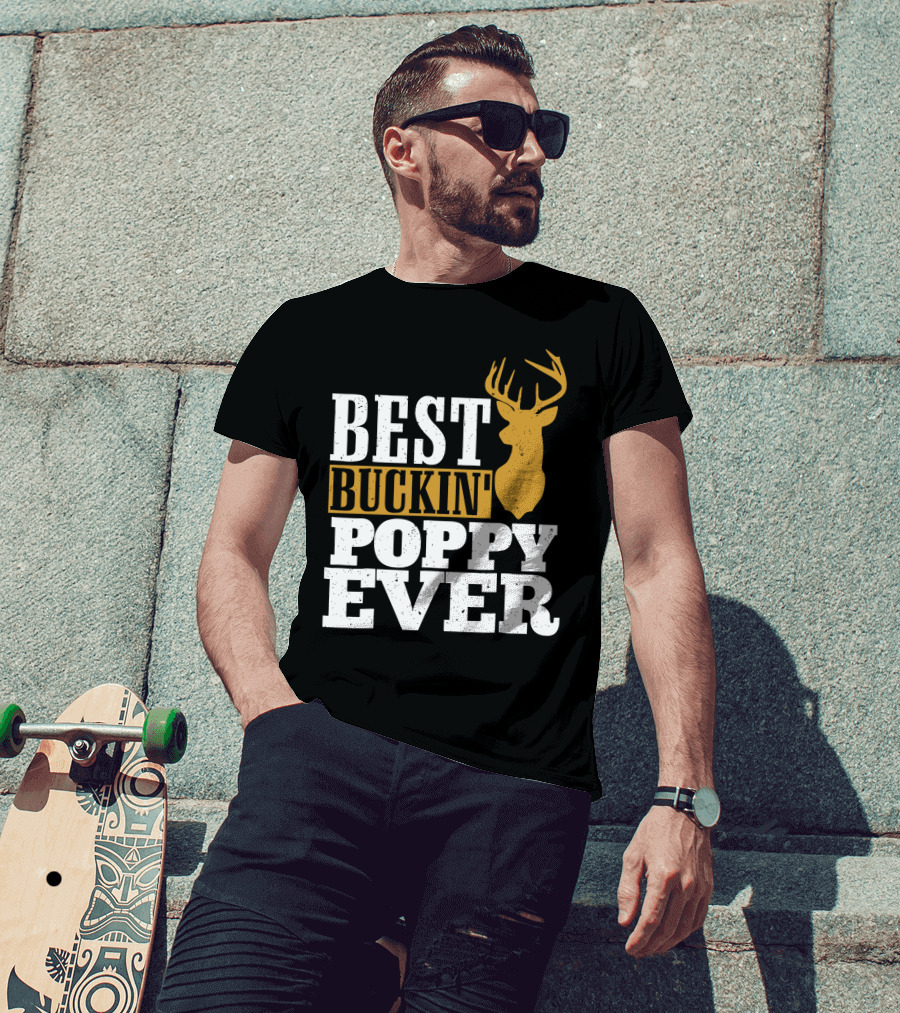 Best Buckin Poppy Ever Deer Head T-Shirt