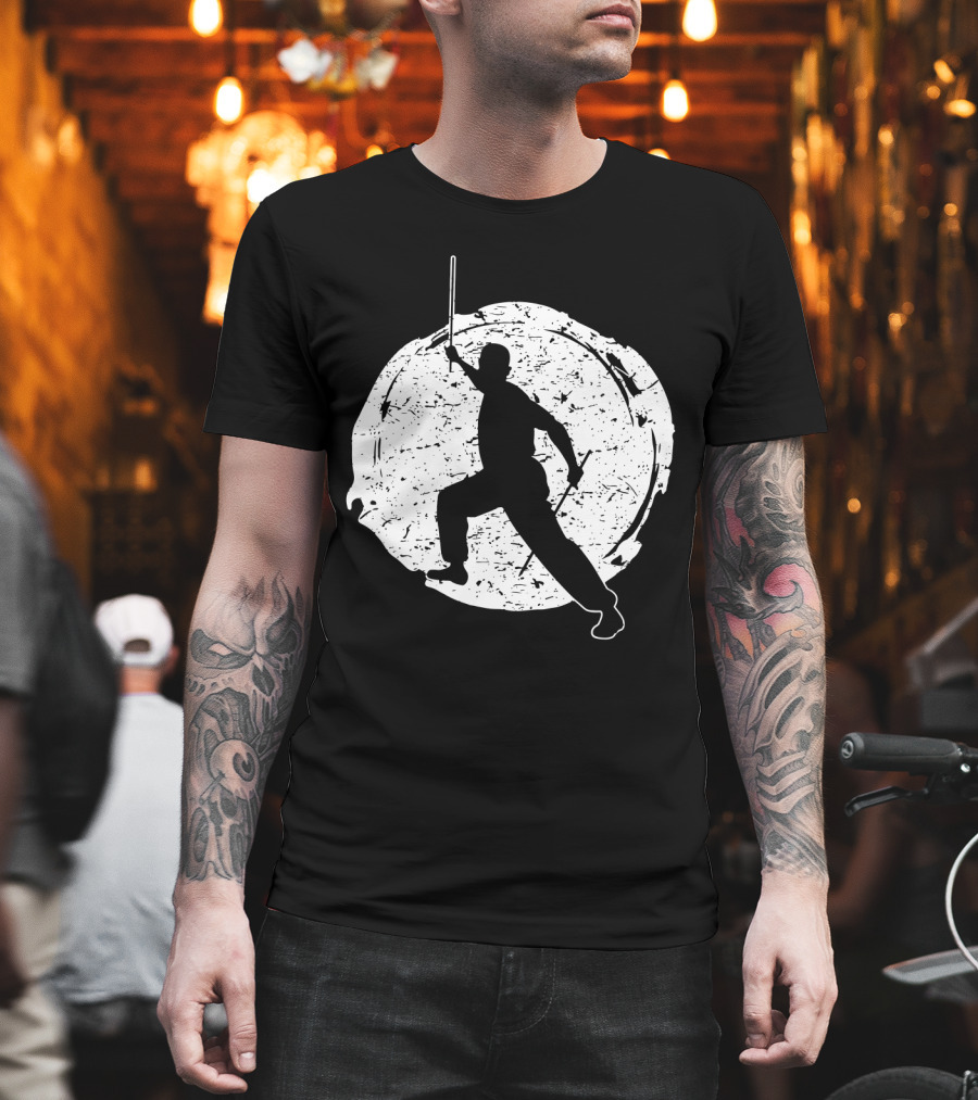 Kali Filipino MMA Discipline Arnis Stick Martial Arts Silhouette Circle T-Shirt