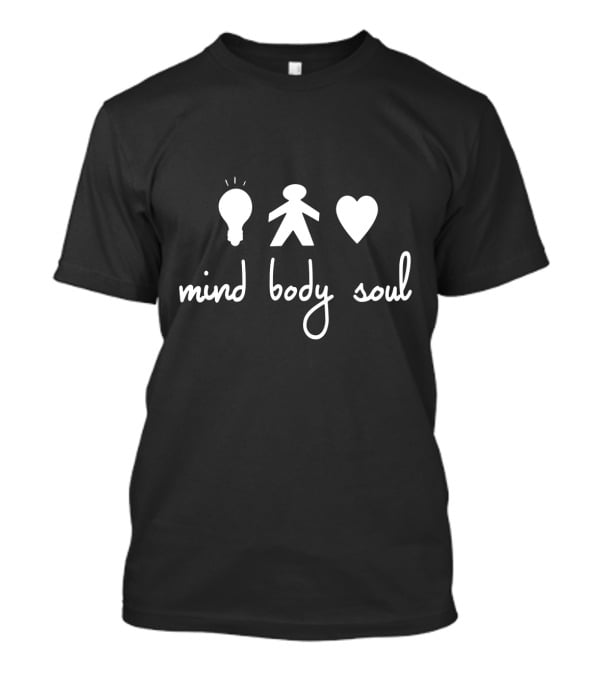 Mind Body Soul Icon Light Bulb Figure Heart Mindfulness T-Shirt
