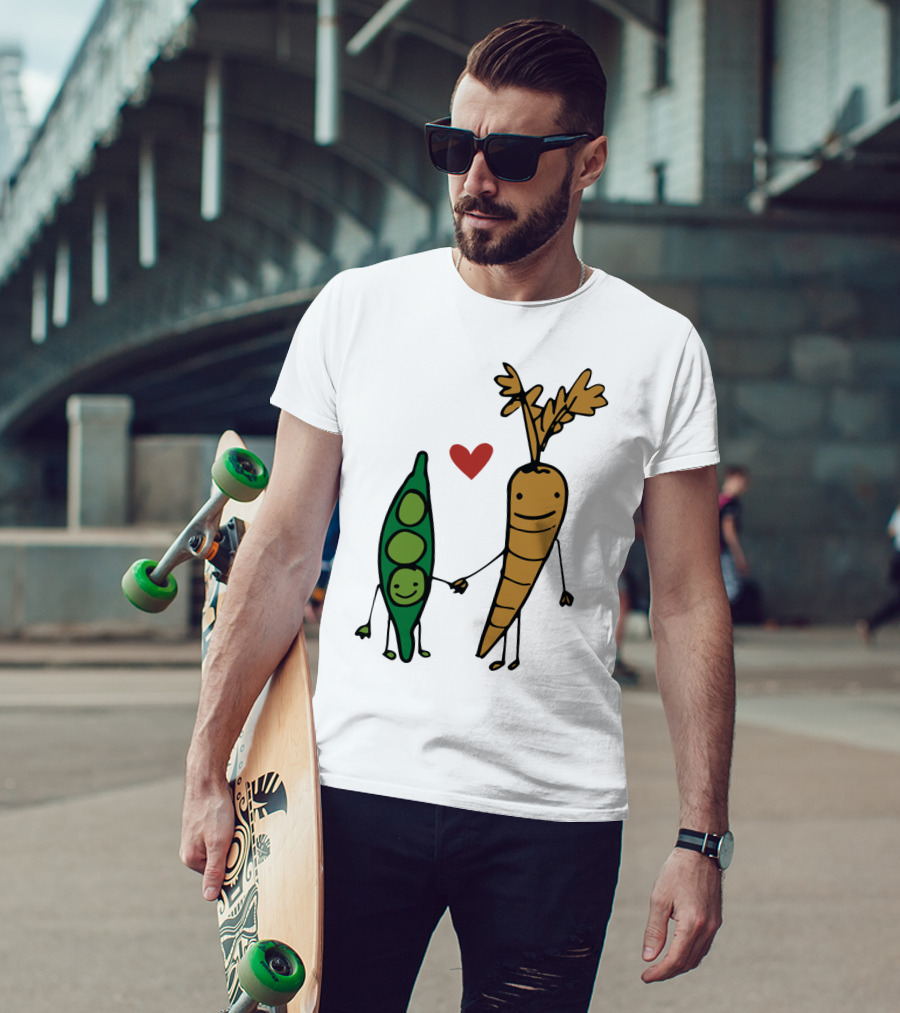 We Go Together Like Peas And Carrots Heart Connection T-Shirt