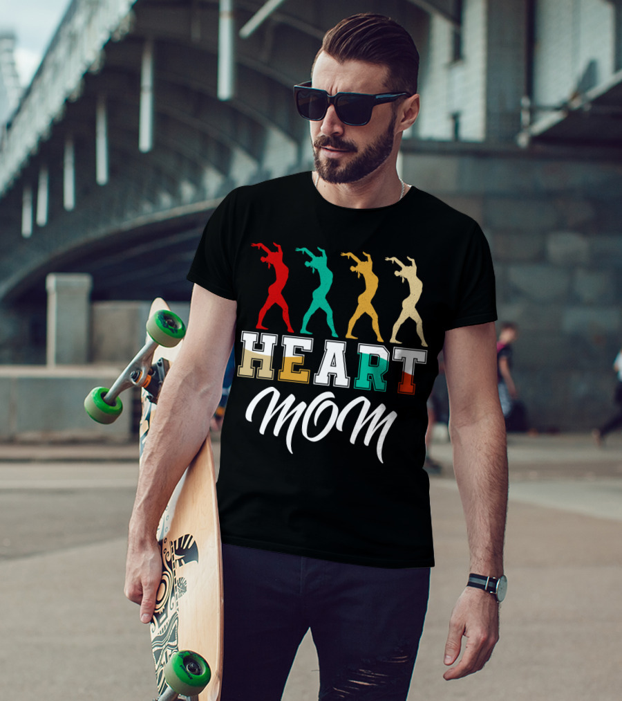 Gymnastics Heart Mom Colorful T-Shirt