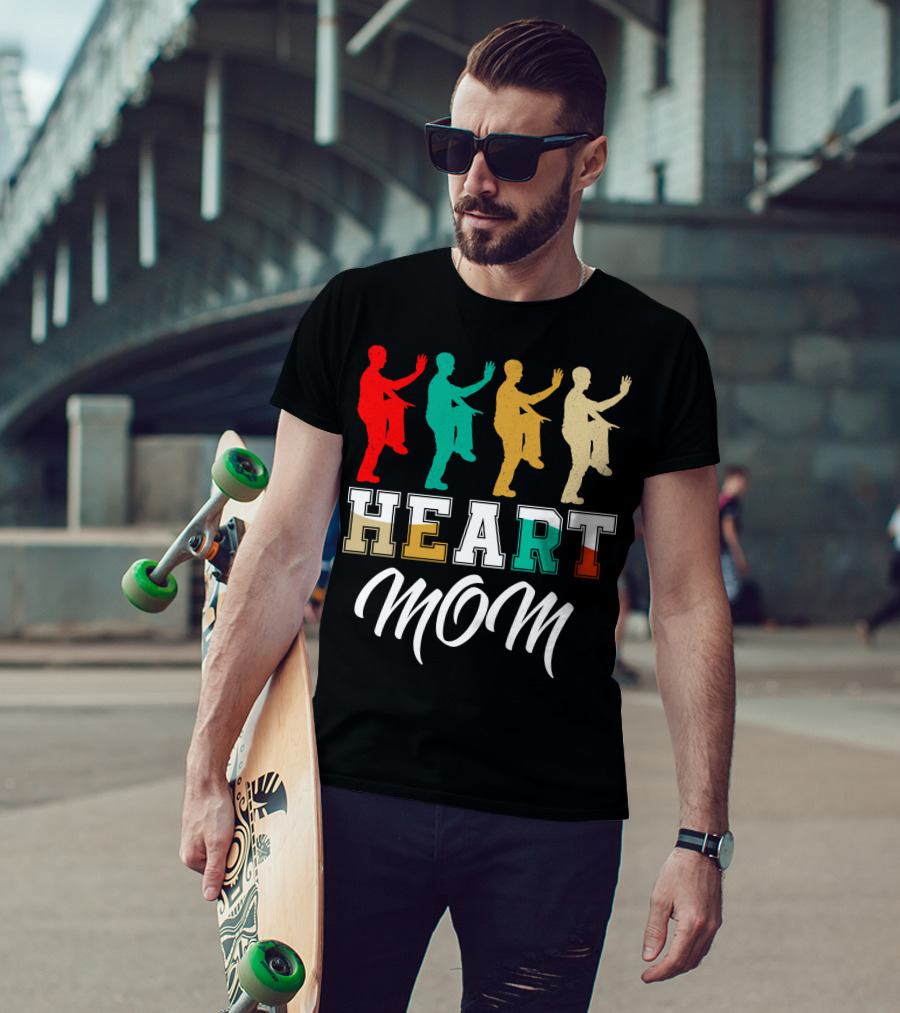 Kung Fu Fighting Heart Mom T-Shirt