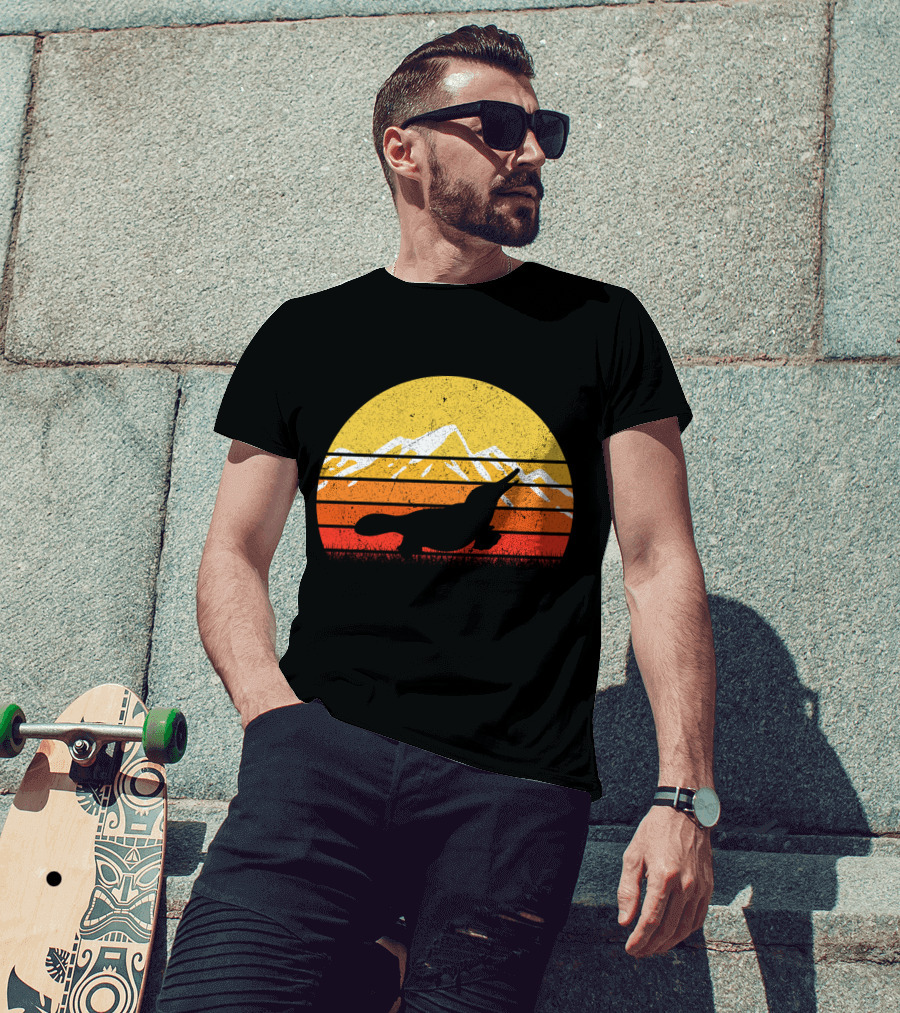 Retro Vintage Platypus Sunset T-Shirt