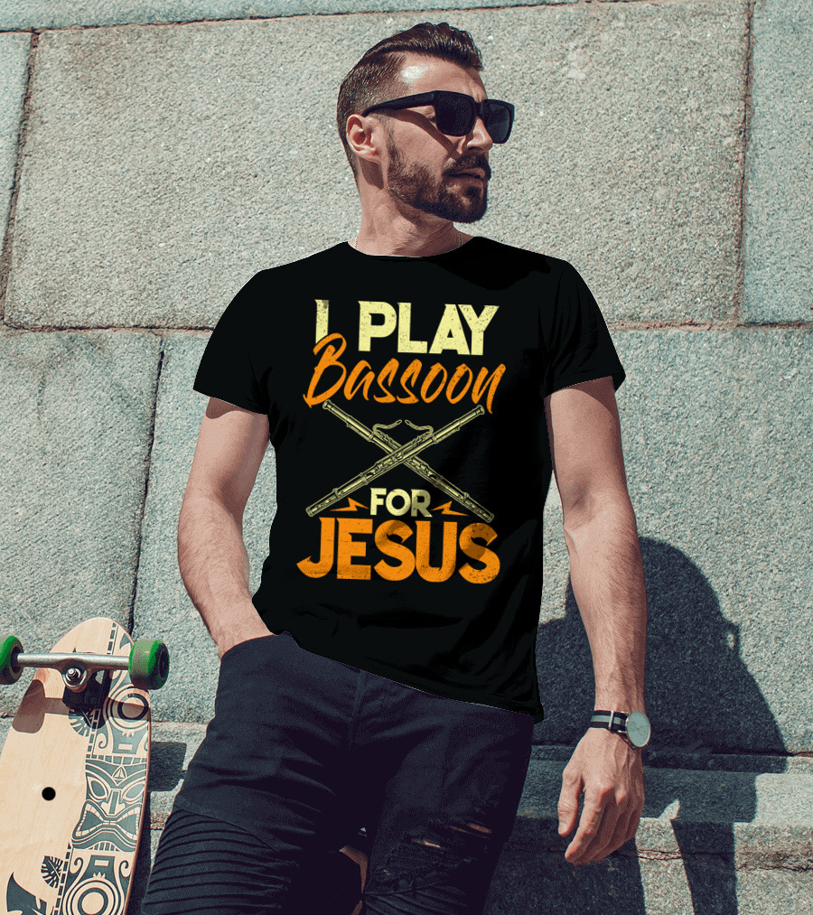 I Play Bassoon For Jesus Vintage Style Bassoonist Faith Music T-Shirt