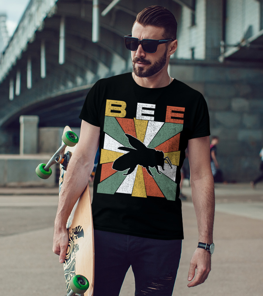 Bee Retro 70s Vintage Sunburst T-Shirt