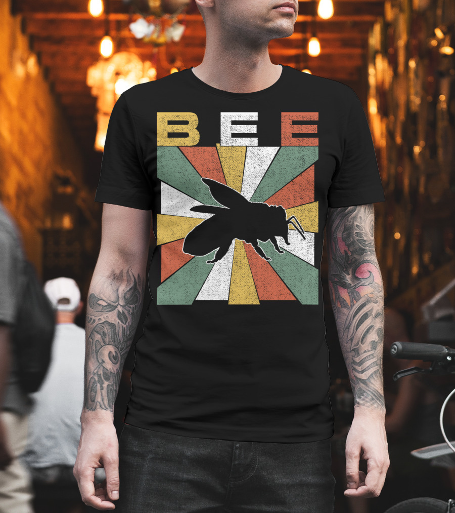 Bee Retro 70s Vintage Sunburst T-Shirt