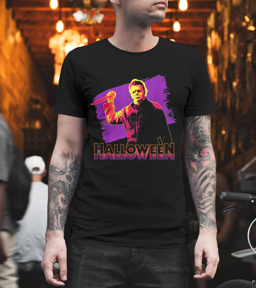 Michael Myers Neon Halloween T-Shirt