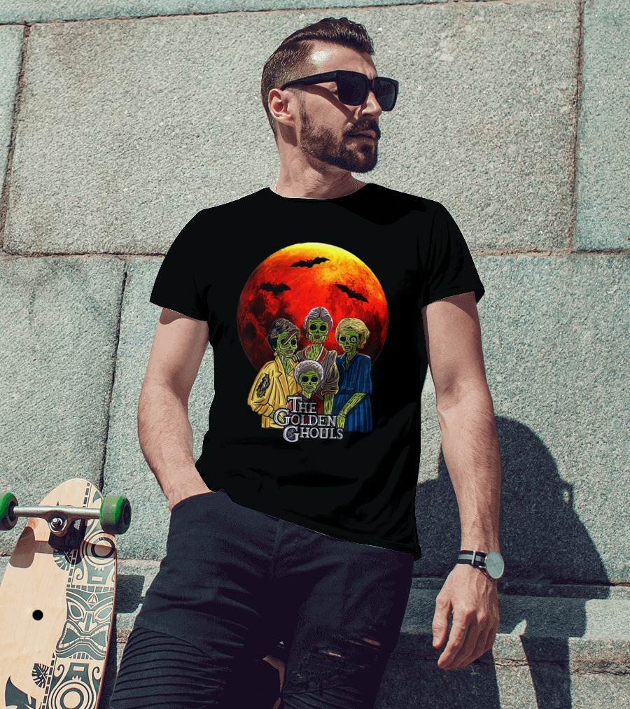 The Golden Ghouls Vintage Moon Halloween T-Shirt