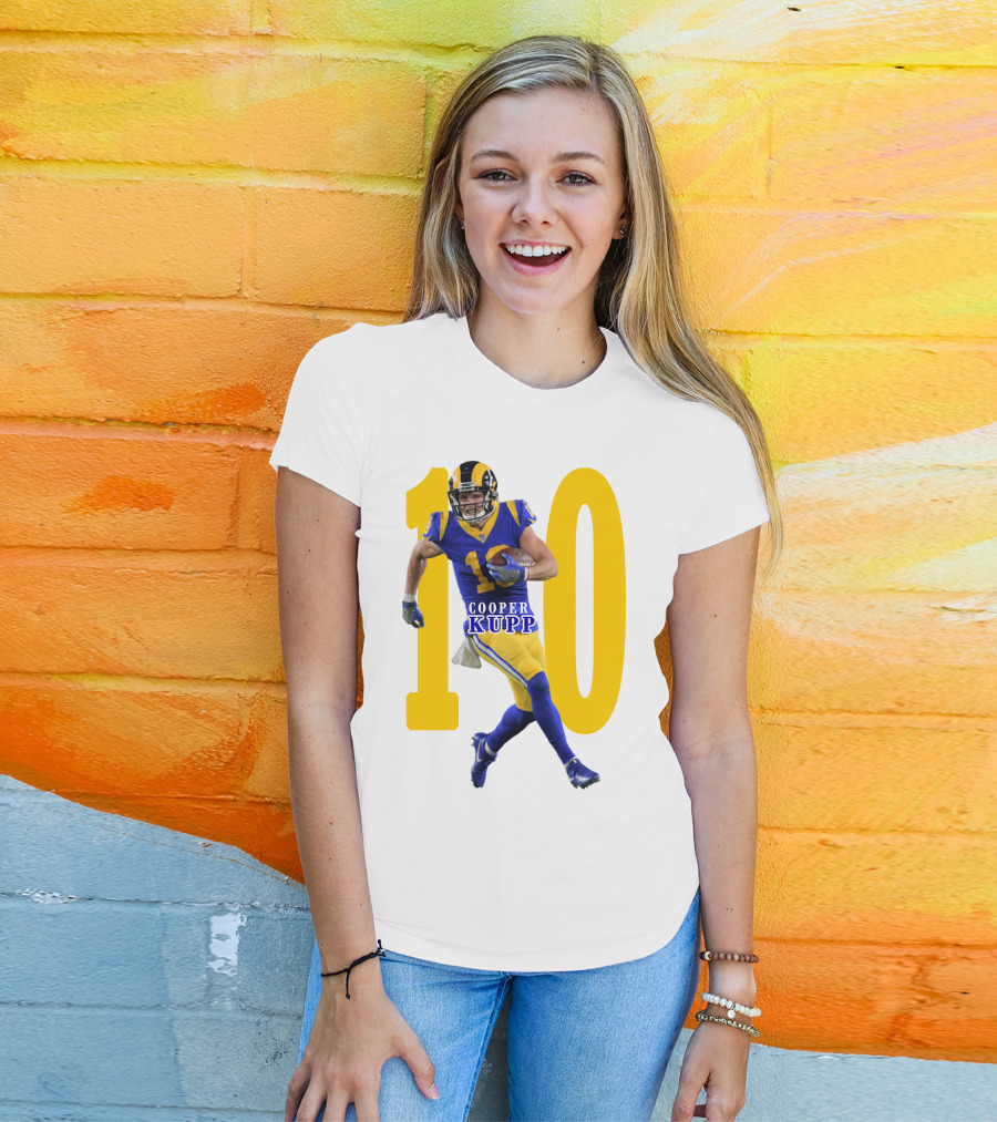Cooper Kupp NFL Number 10 Action Rams Football T-Shirt