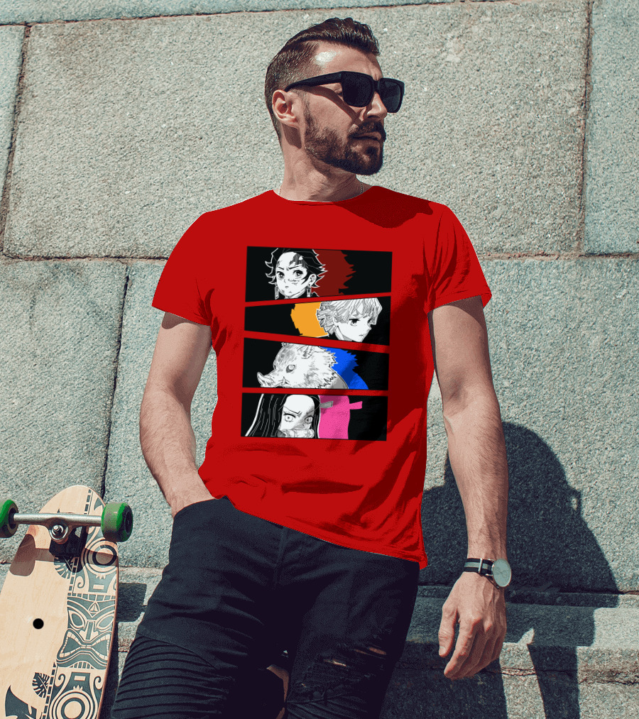 Demon Slayer Heroes Manga Style Characters T-Shirt