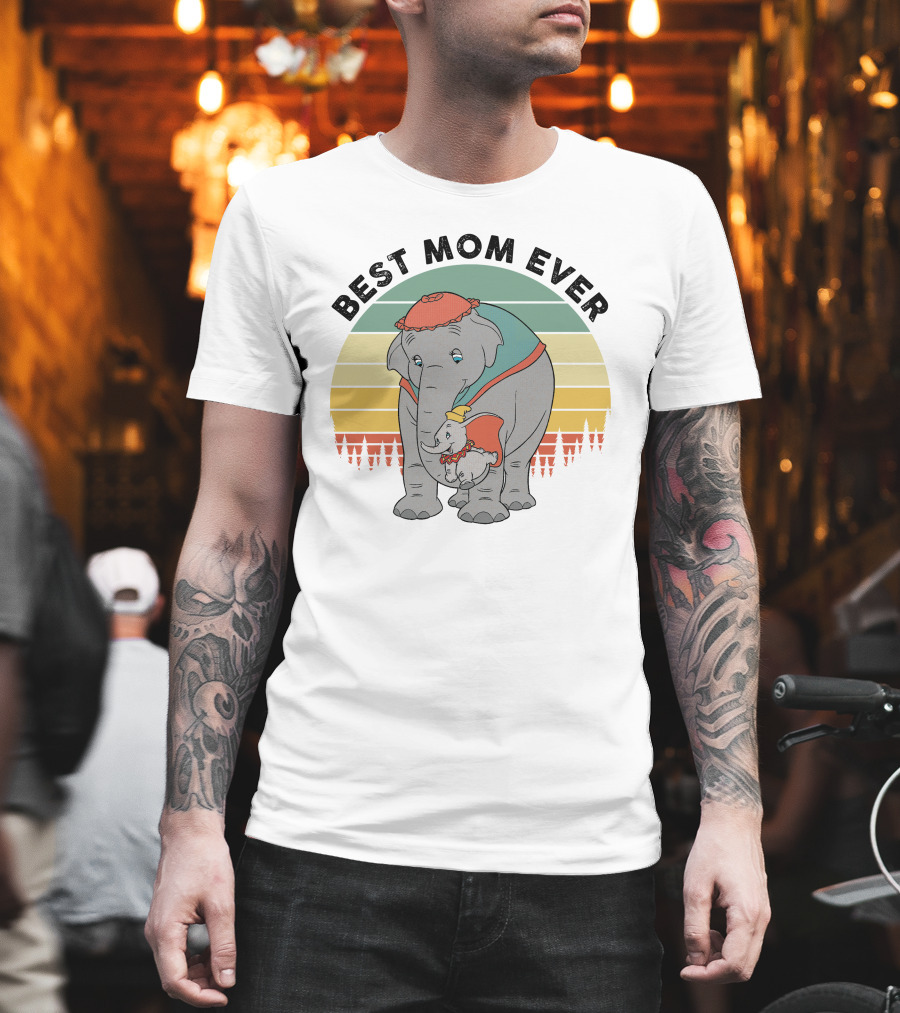 Best Mom Ever Loving Elephant Family T-Shirt