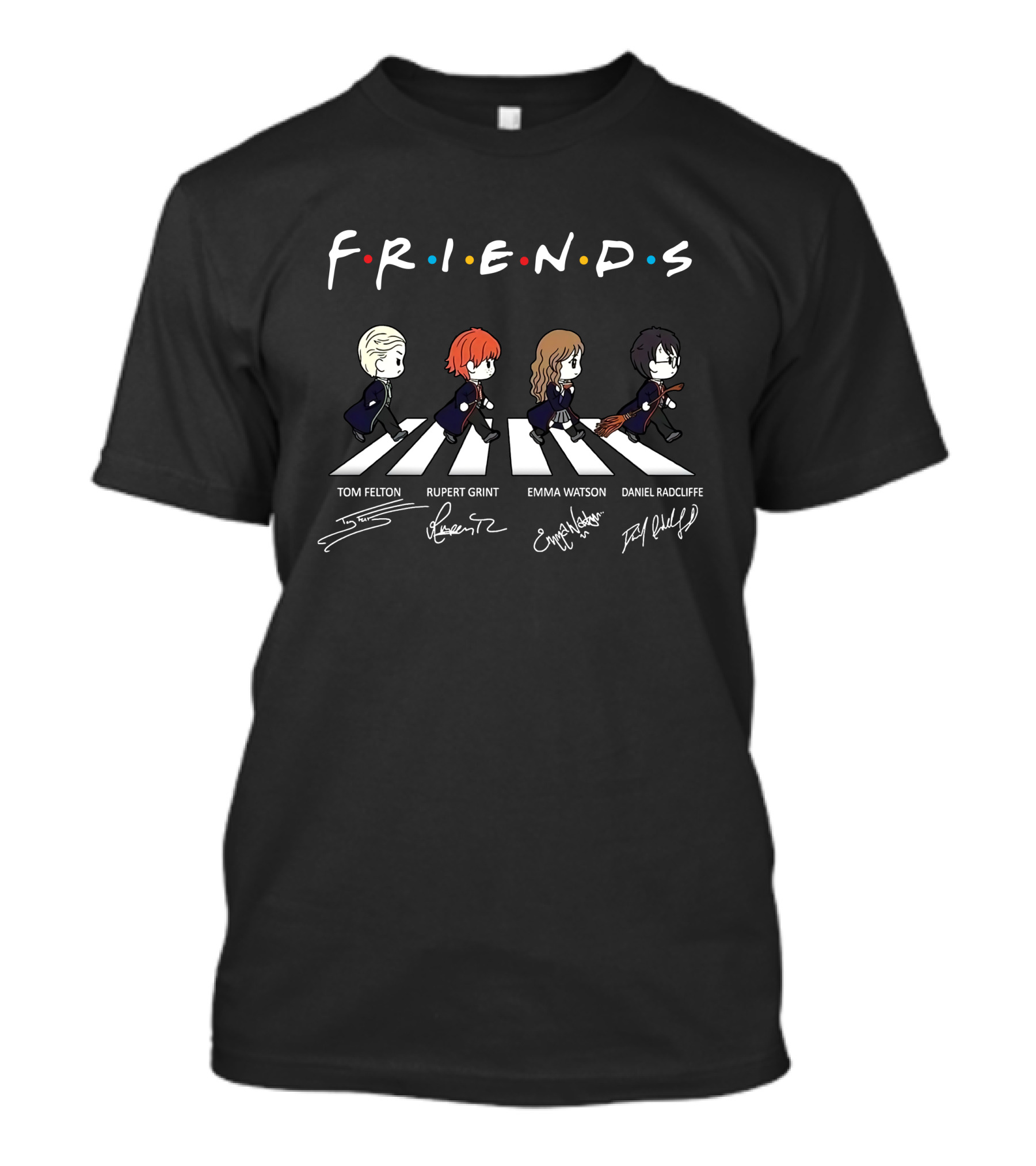Friends Signatures Tom Felton Rupert Grint Emma Watson Daniel Radcliffe Abbey Road Wizards T-Shirt