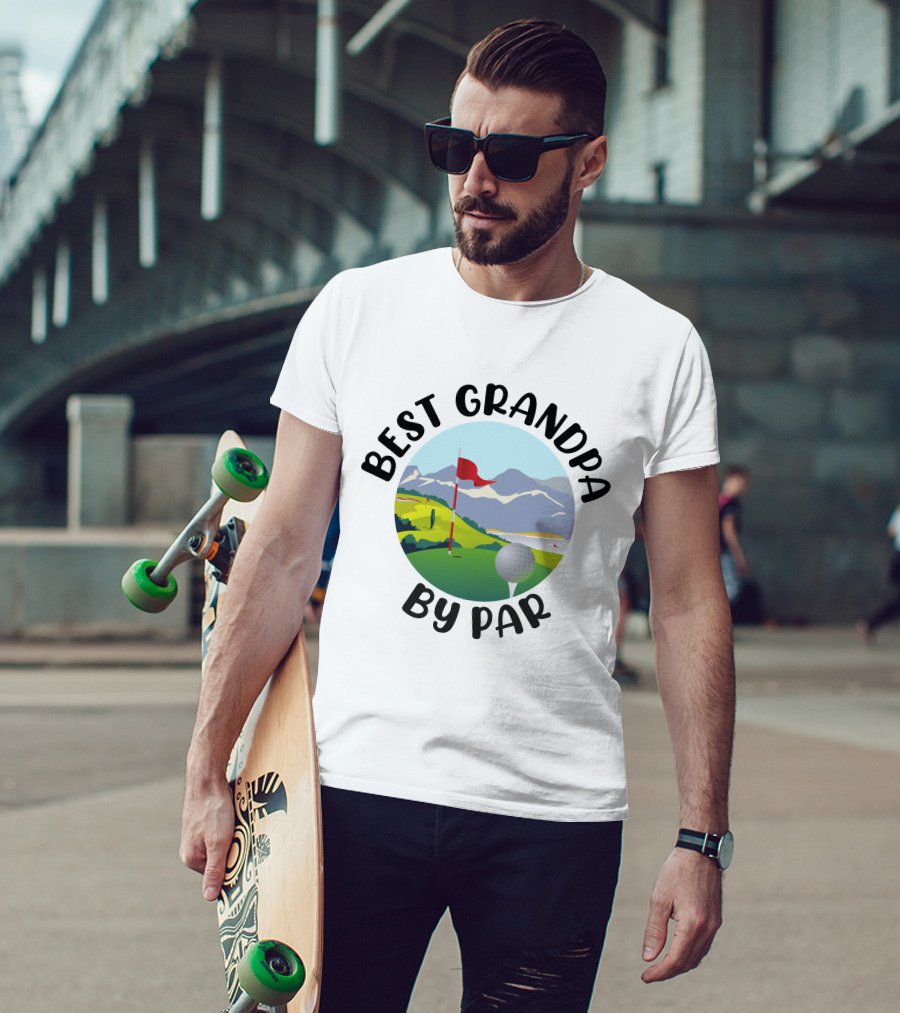 Best Grandpa By Par Funny Golf Grandpa Gift T-Shirt