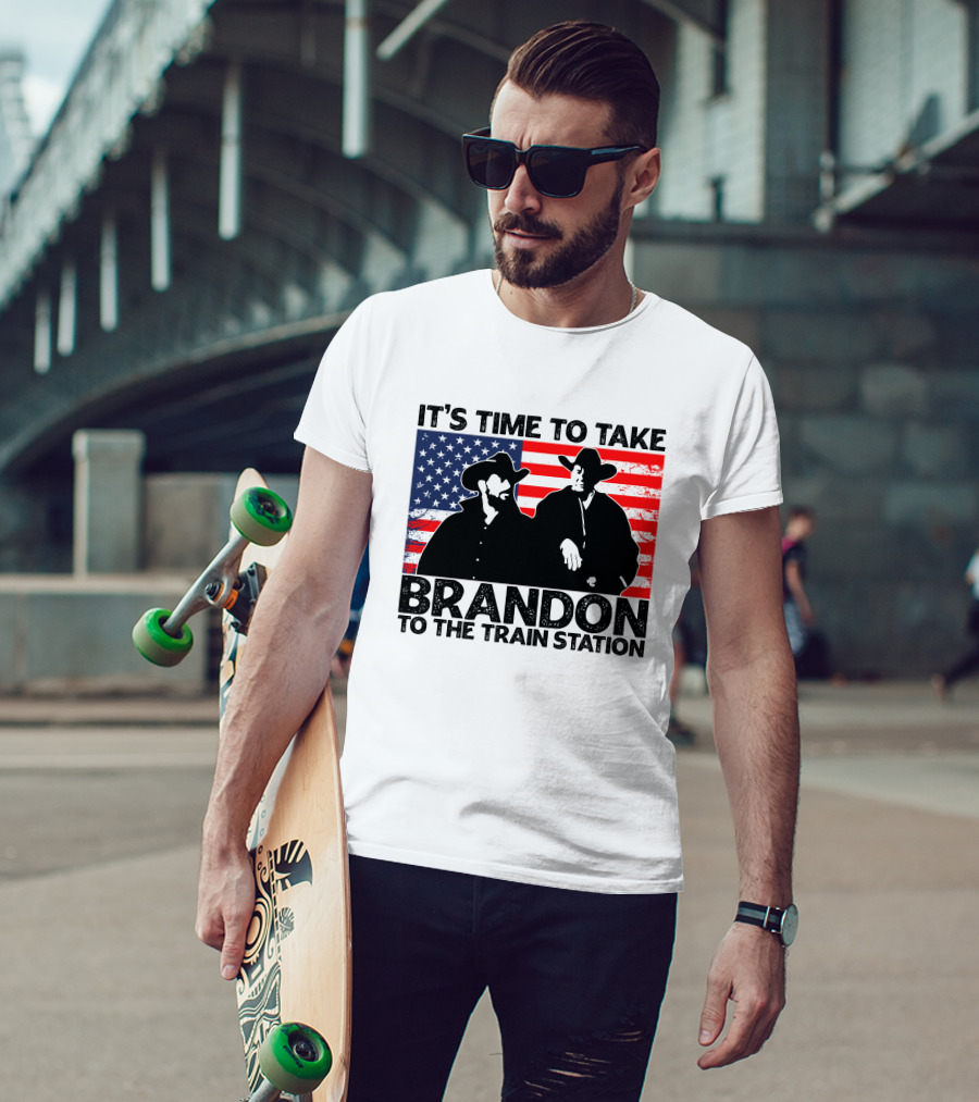 Yellowstone It's Time To Take Brandon To The Train Station American Flag Cowboy T-Shirt