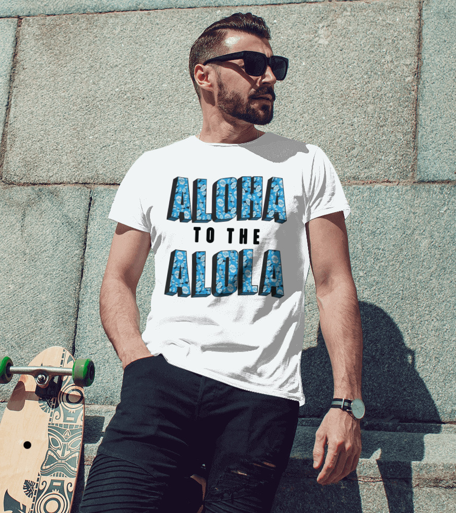 Aloha To The Alola Pokémon Pattern Typography T-Shirt