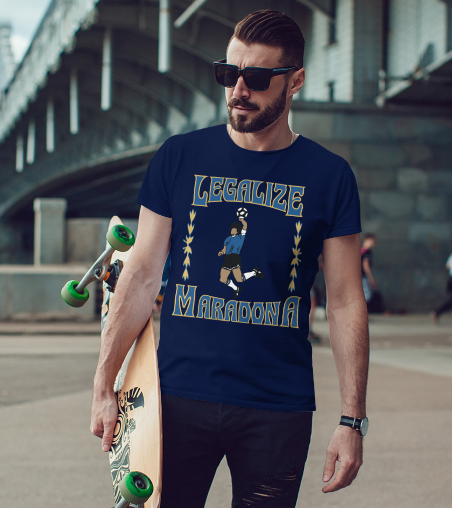 LEGALIZE MARADONA Soccer Legend Iconic T-Shirt