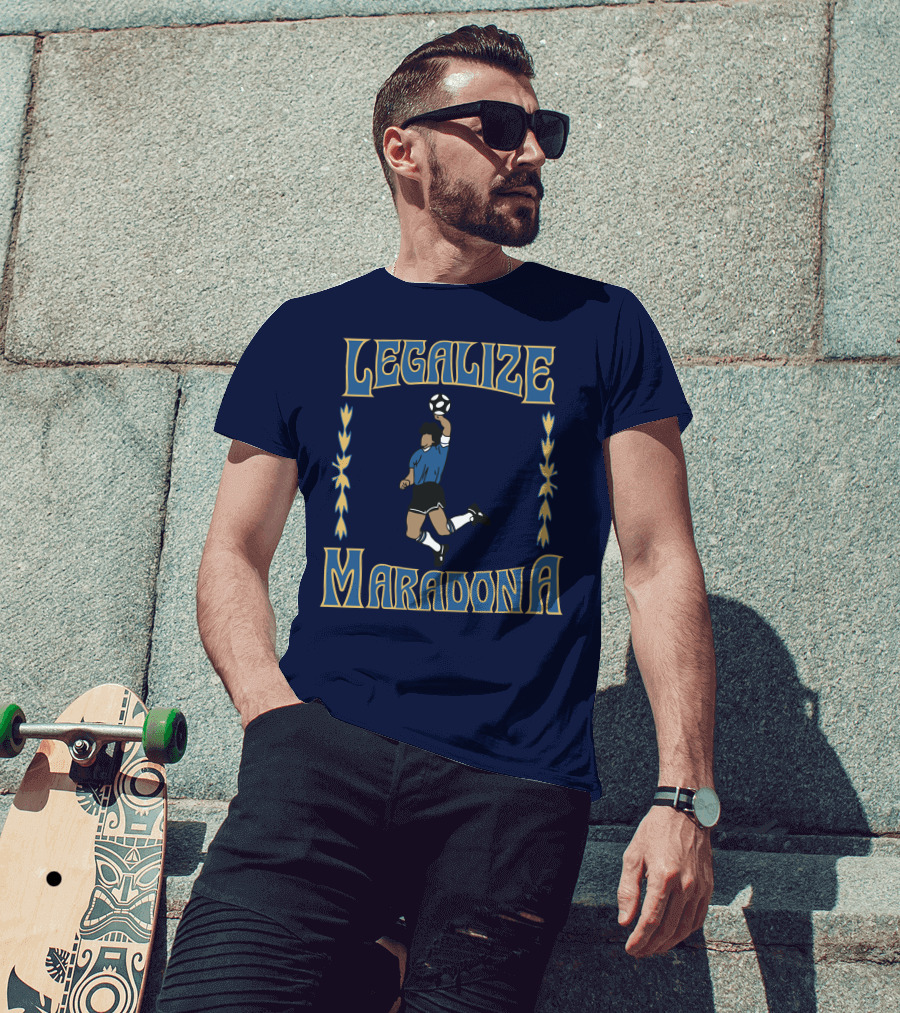 LEGALIZE MARADONA Soccer Legend Iconic T-Shirt