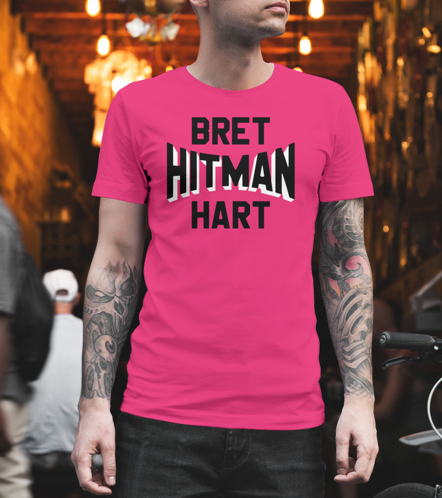 Roots Of Fight Bret Hitman Hart Pink T-Shirt