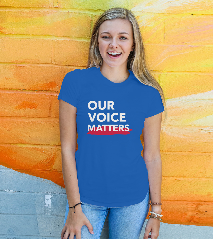 Andrew Cuomo Our Voice Matters Red Brushstroke T-Shirt