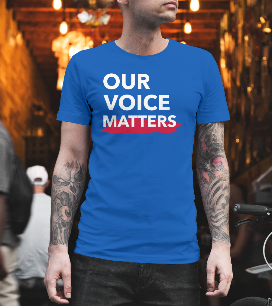 Andrew Cuomo Our Voice Matters Red Brushstroke T-Shirt