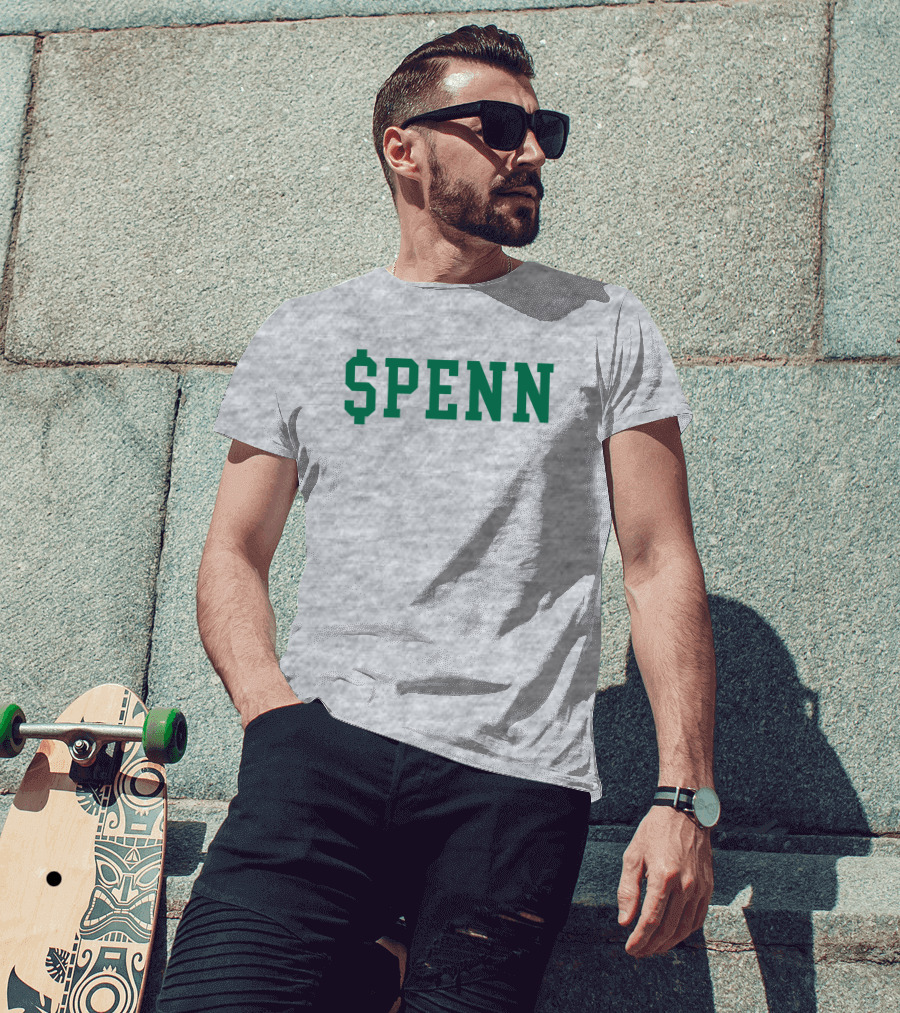 Mintzy $Penn Green Typography T-Shirt