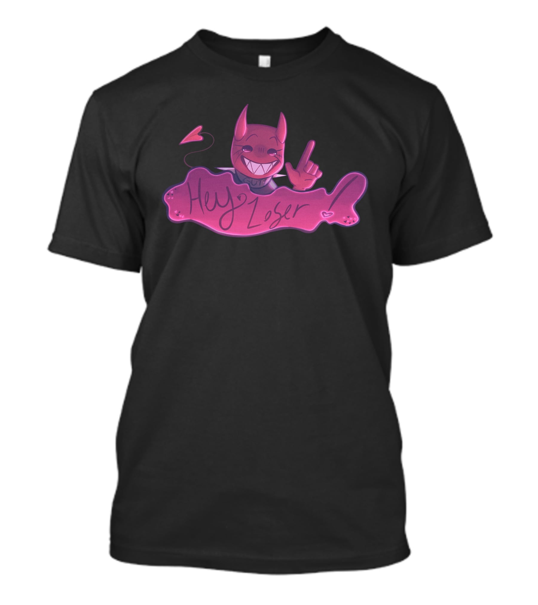 Gutsluvr Signature Hey Loser Devilish Pink Character Playful Gesture T-Shirt