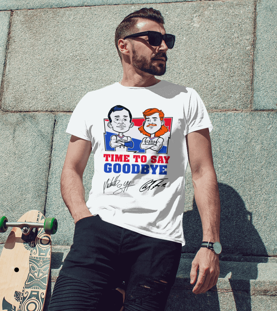 Mitch And Teahan Time To Say Goodbye Signatures And Cartoon Characters T-Shirt