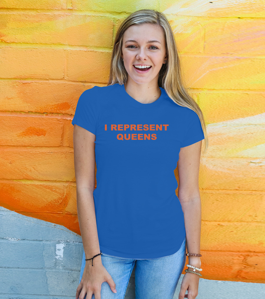 Cloney X LL Cool J I Represent Queens Retro Style Blue And Orange T-Shirt