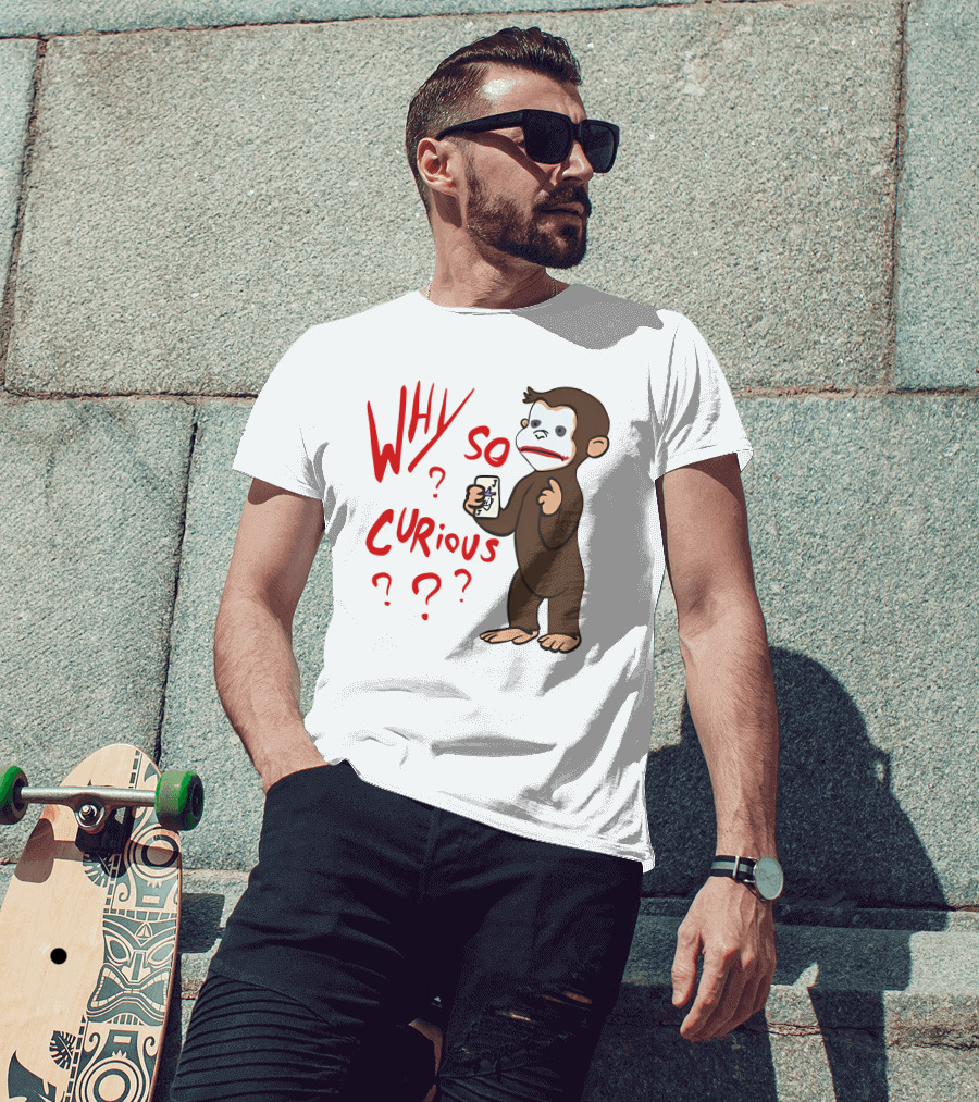 Lucca International Merch Why So Curious Curious George Joker Card T-Shirt