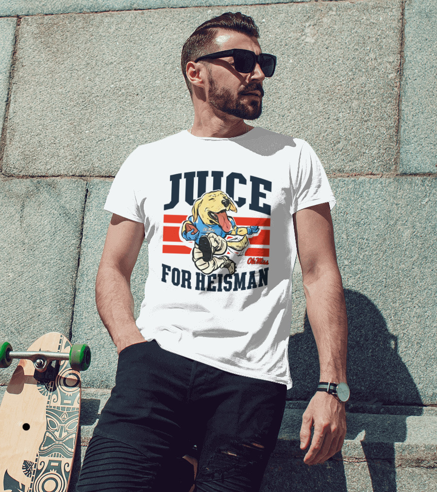 Juice For Heisman Ole Miss Dog Football Cartoon T-Shirt