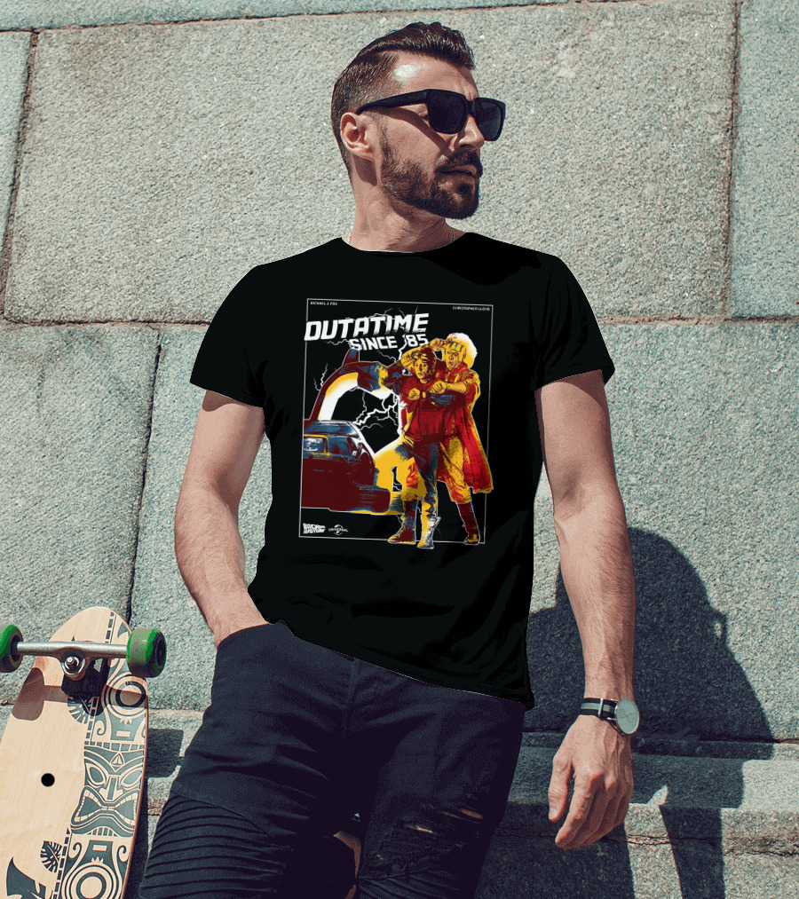 Back To The Future Outatime Since 85 Michael J. Fox Christopher Lloyd Universal T-Shirt