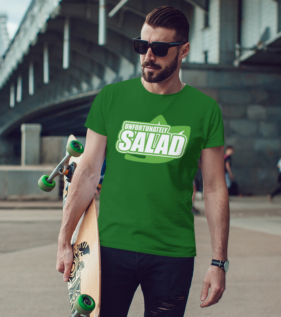 Unfortunately Salad Leaf Logo Mockup T-Shirt