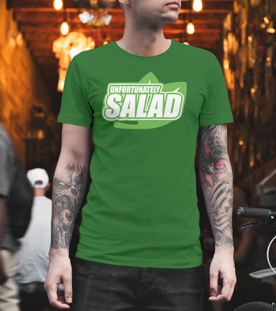 Unfortunately Salad Leaf Logo Mockup T-Shirt