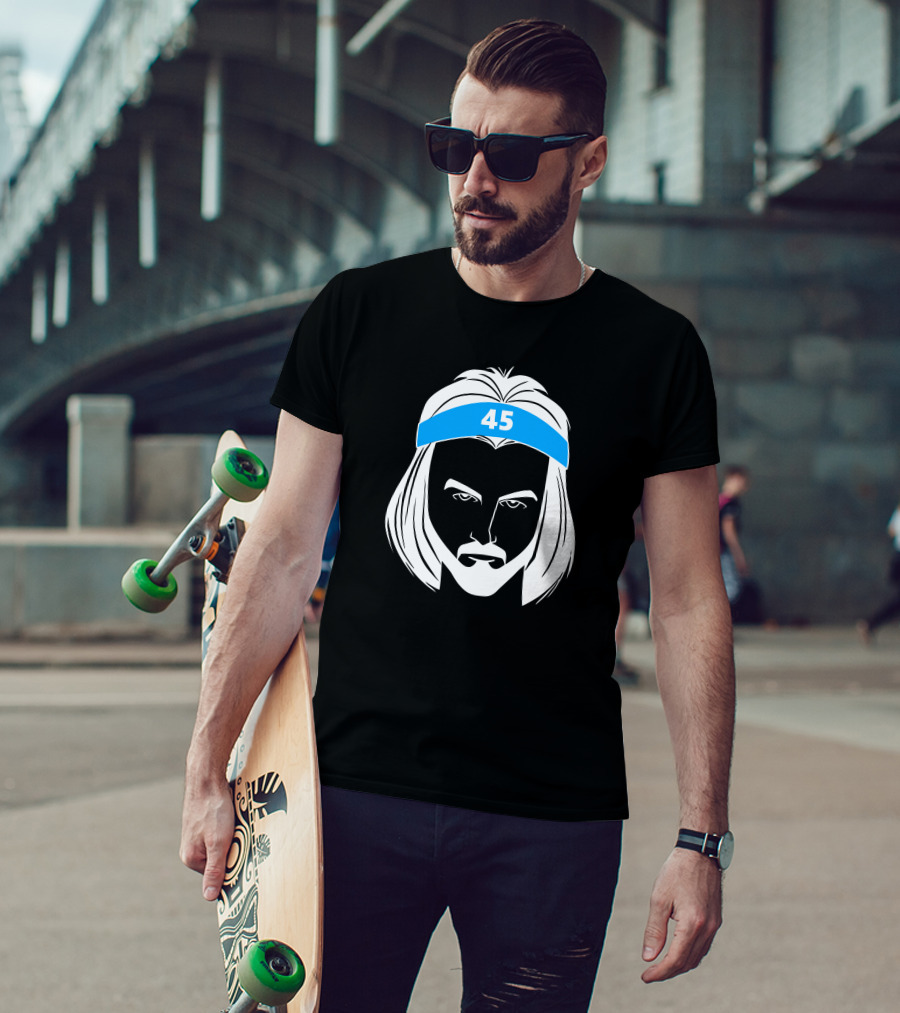 Caleb Love Wears Brady Manek 45 Headband Stencil T-Shirt
