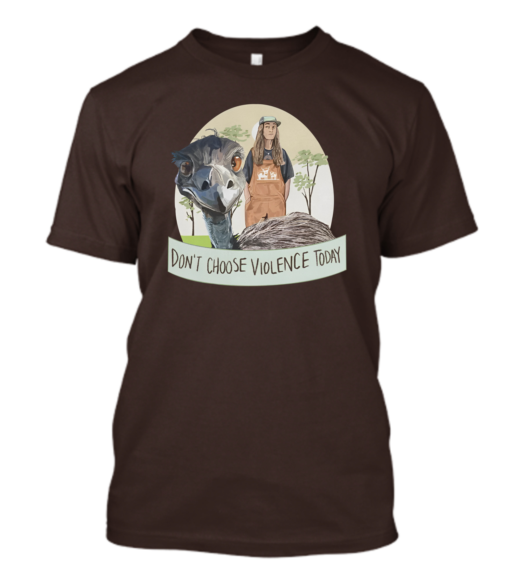 Eco Friendly Don't Choose Violence Today Emu T-Shirt