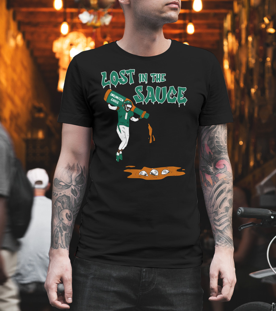 Lost In The Sauce Iamsaucegardner with Unlimited Sauce Football Player T-Shirt