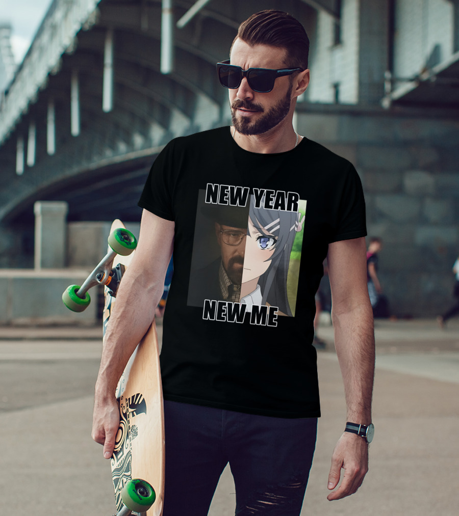 New Year New Me Walter White Anime Crossover T-Shirt