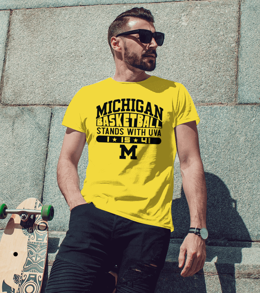 Michigan Basketball Stands With Uva 1 15 41 M T-Shirt
