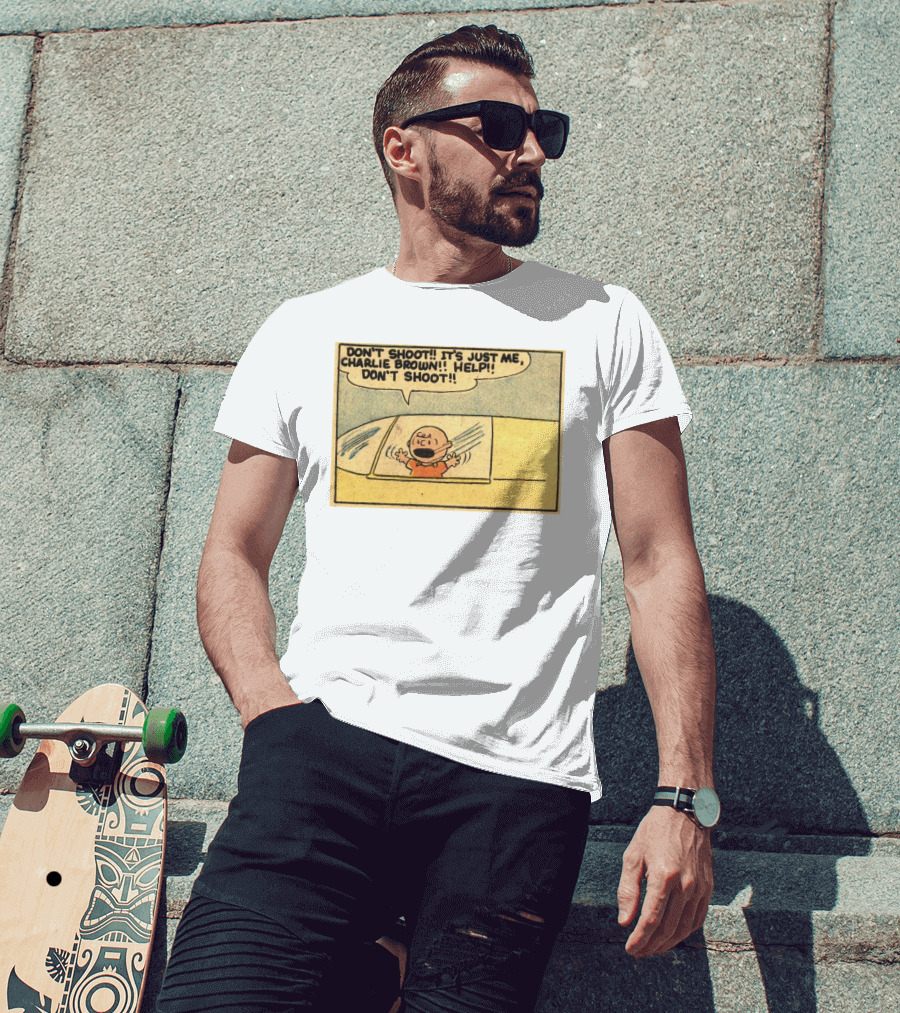 Don't Shoot It's Just Me Charlie Brown Help Don't Shoot T-Shirt