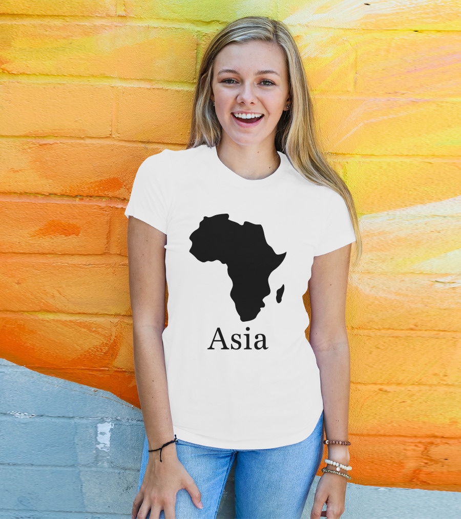 Asia Africa Map Optical Illusion T-Shirt